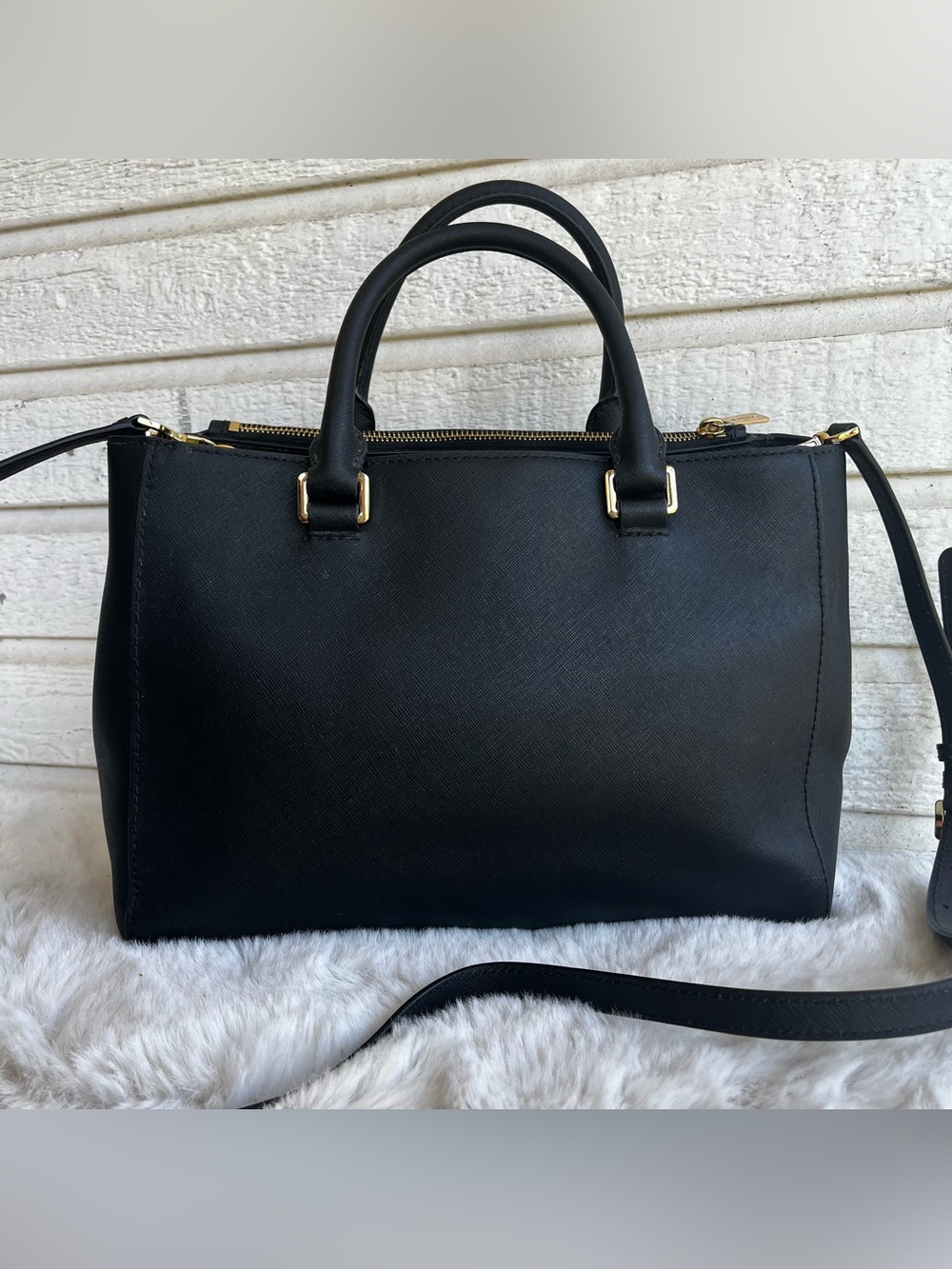 MICHAEL KORS Black Leather Selma Raven Bedford Astor Satchel Tote Handbag - Picture 4 of 10
